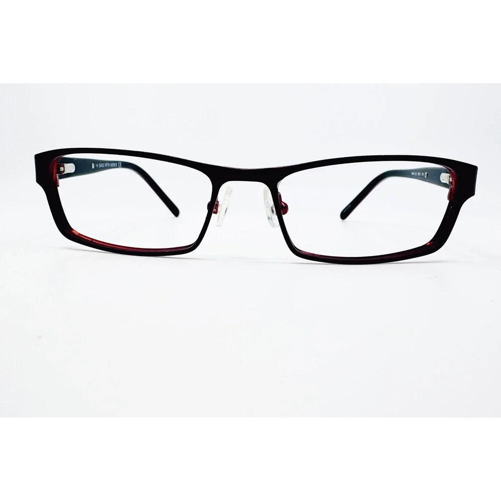 Saks Fifth Avenue Eyeglasses Frames Womens Burgundy Rectangular 49-16-135 252